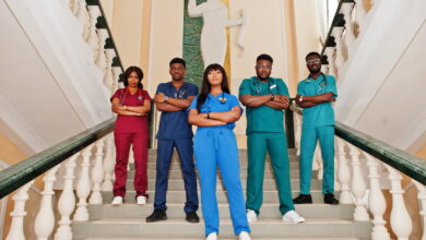 The doctors are wearing the scrubs that are latest trendy in market